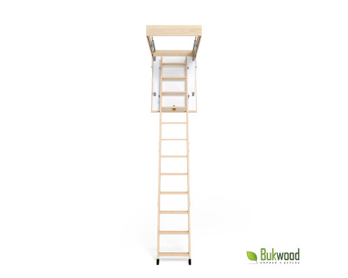 Чердачная лестница Bukwood ECO Mini 100х60 см изготовлена из высококачественных материалов, отличается прочностью, надежностью и удобностью в эксплуатации. Компактные размеры лестницы обеспечивают возможность ее установк