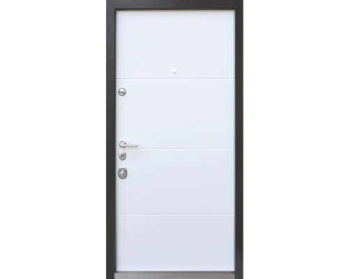 Входная дверь Qdoors  - серия Авангард. Модель Горизонт AL - цвет внутренней накладки  венге темный горизонт, цвет наружной стороны -  венге белое дерево. Полотно  и коробка наполнены минеральной ватой что послужит  макс