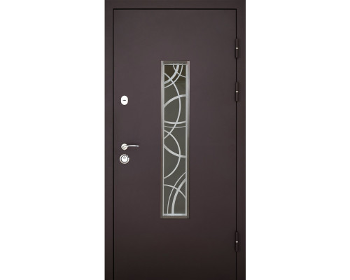 Вхідні двері модель Solid Glass (колір Ral 8019T) комплектація Defender   Гнутий двоступеневий профіль забезпечує щільне прилягання дверного полотна до короба, завдяки чому досягається високий рівень тепло та шумоізоляці