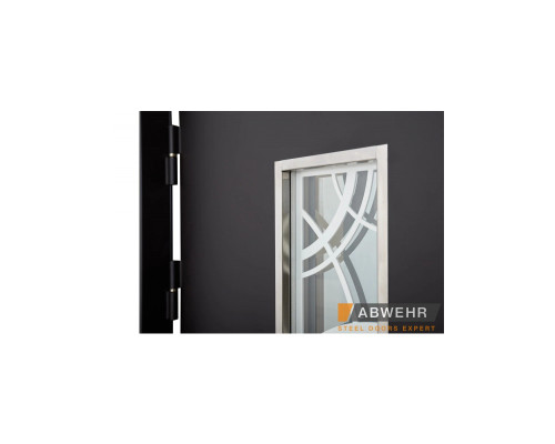 Вхідні двері модель Solid Glass (колір Ral 8019T) комплектація Defender   Гнутий двоступеневий профіль забезпечує щільне прилягання дверного полотна до короба, завдяки чому досягається високий рівень тепло та шумоізоляці