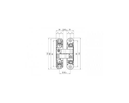 Петля скрытая K1000 3D белая матовая 180 ° вес двери 40 кг 2 петли, 52 кг 3 петли Допустимая нагрузка: 40 кг на 2 петли; 52 кг на 3 петли; Общая длина: 110 мм; Ширина: 27,5 мм; Ширина (рама): 24 мм; Диаметр фрезы: 16 мм;
