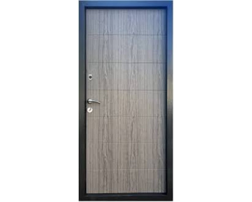 Вхідні двері Qdoors (вулиця) - Метал/МДФ. Колір: зовнішня накладка графіт, внутрішня накладка - дуб вулканічний.