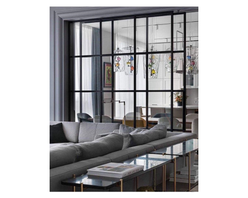 Межкомнатная Перегородка LOFT 2 РАЗДВИЖНАЯ из стали и стекла