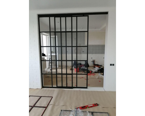 Межкомнатная Перегородка LOFT 2 РАЗДВИЖНАЯ из стали и стекла