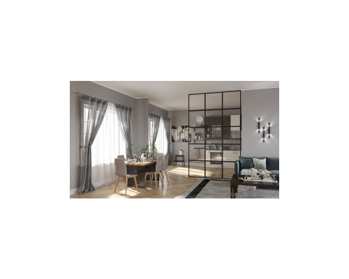 Межкомнатная Перегородка LOFT 1 СТАЦИОНАРНАЯ  из стали и стекла