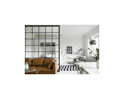 Межкомнатная Перегородка LOFT 1 СТАЦИОНАРНАЯ  из стали и стекла