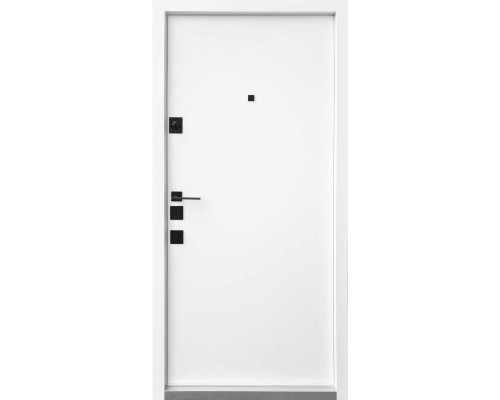 Входная дверь Qdoors  - серия Авангард. Модель Тиффани - цвет внутренней накладки белая эмаль, цвет наружной стороны -  грифель структуры софт. Полотно  и коробка наполнены минеральной ватой что послужит  максимальной шу