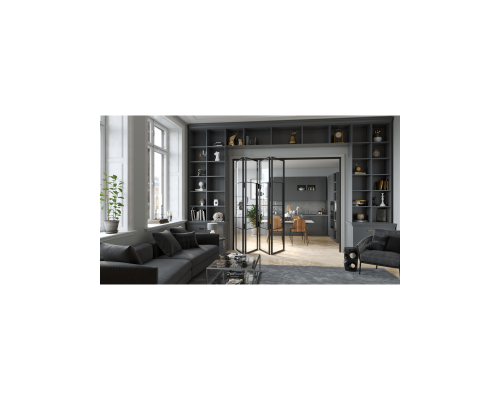 Межкомнатная Перегородка LOFT 4 ГАРМОШКА из стали и стекла