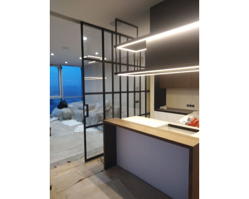 Межкомнатная Перегородка LOFT 5 ТЕЛЕСКОПИЧЕСКАЯ из стали и стекла