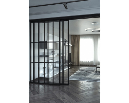 Межкомнатная Перегородка LOFT 5 ТЕЛЕСКОПИЧЕСКАЯ из стали и стекла
