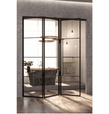 Межкомнатная Перегородка LOFT 4 ГАРМОШКА из стали и стекла