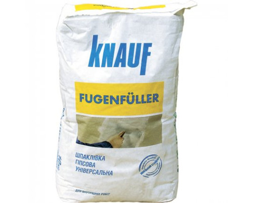 Knauf - Шпатлевка Fugenfuller - гипсовая шпаклевка для заделки швов с армирующей лентой, для монтажа и шпаклевки пазогребневых плит для перегородок, заделка швов, раковин и неровностей сборных бетонных изделий. О