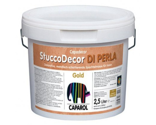 CAPAROL STUCCODECOR DI PERLA GOLD Декоративная штукатурка с эффектом метаалик StuccoDecor DI PERLA Silber предназначена для создания изысканных бархатистых поверхностей с переливающимся серебристым блеском. Подхо