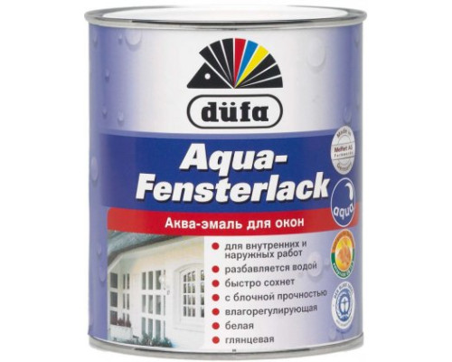 Эмаль для окон Dufa Aqua-Fensterlack (Дюфа Аква-Фенстерлак) ОПИСАНИЕ: Специальная эмаль для окраски любых деревянных конструкций: окон, дверей,складывающихся элементов и других деревянных поверхностей. Образу