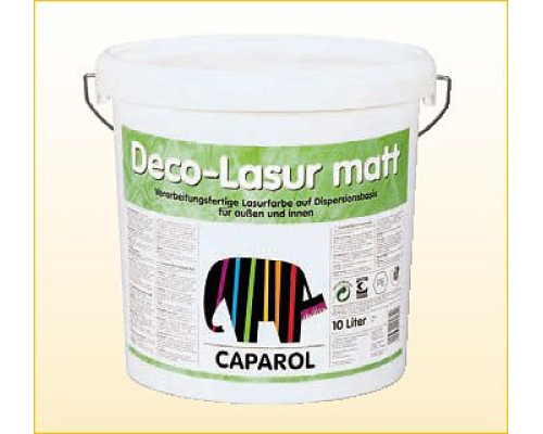 Capadecor Deco Lasur Matt - для нанесения декоративных лессирующих покрытий внутри помещений.  Подходит для гладких подложек и штукатурок. Внутри помещений может дополнительно применяться для декоративного оформления