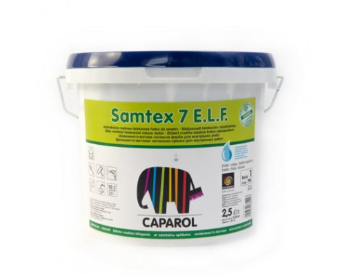 Латексная краска Caparol Samtex 7 E.L.F. подходит для создания гладких, очень прочных, устойчивых к истиранию и хорошо сохраняющих структуру внутренних покрытий с шелковисто-матовой поверхностью. Устойчивая к истирани