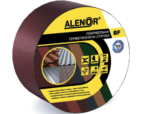 Кровельная герметизирующая лента Alenor® BF – фольгированная лента на основе герметизирующей бутилкаучуковой композиции постоянной липкости, которая защищена антиадгезионным материалом. Отлично приклеивается к различным