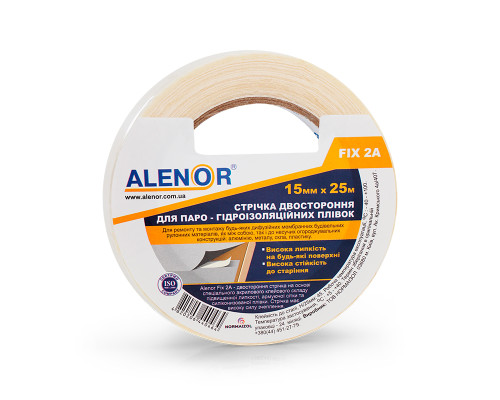 Лента двухсторонняя Alenor® Fix 2A – двухсторонняя лента на основе специального акрилового клеевого состава повышенной липкости, армировочной сетки и силиконизированной пленки. Лента обладает высокой силой сцепления. Явл