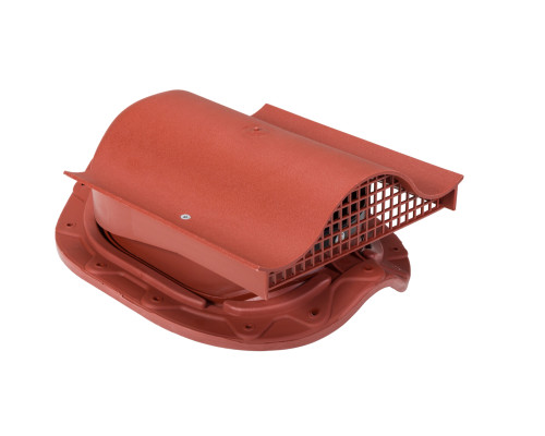 Покрівельний вентиль для вентиляції металочерепиці з профілем Monterrey (ширина хвилі ≈ 183,3 мм, довжина профілю min 350 мм, висота профілю ≈ 39 мм). Розміри: 330 х 261 мм. Комплект: MUOTOKATE -KTV вентиль з наклеєною